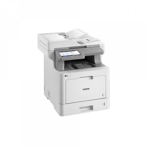 Brother MFC-L9570CDW Professioneller WLAN 4-in-1 Farblaser-Mulitfunktionsdrucker mit Touchscreen, 80 Blatt Duplex - Abbildung zeigt Gerät mit optionalem Zubehör*